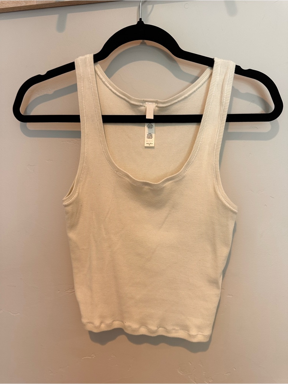SKIMS Cream Ribbed Scoop Neck Tank